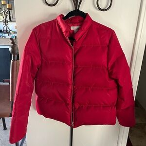 J. Crew Bold Red Puffer Jacket